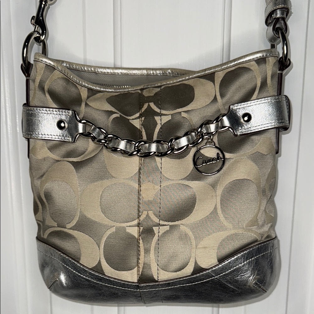 Coach Optic Silver Convertible Bag